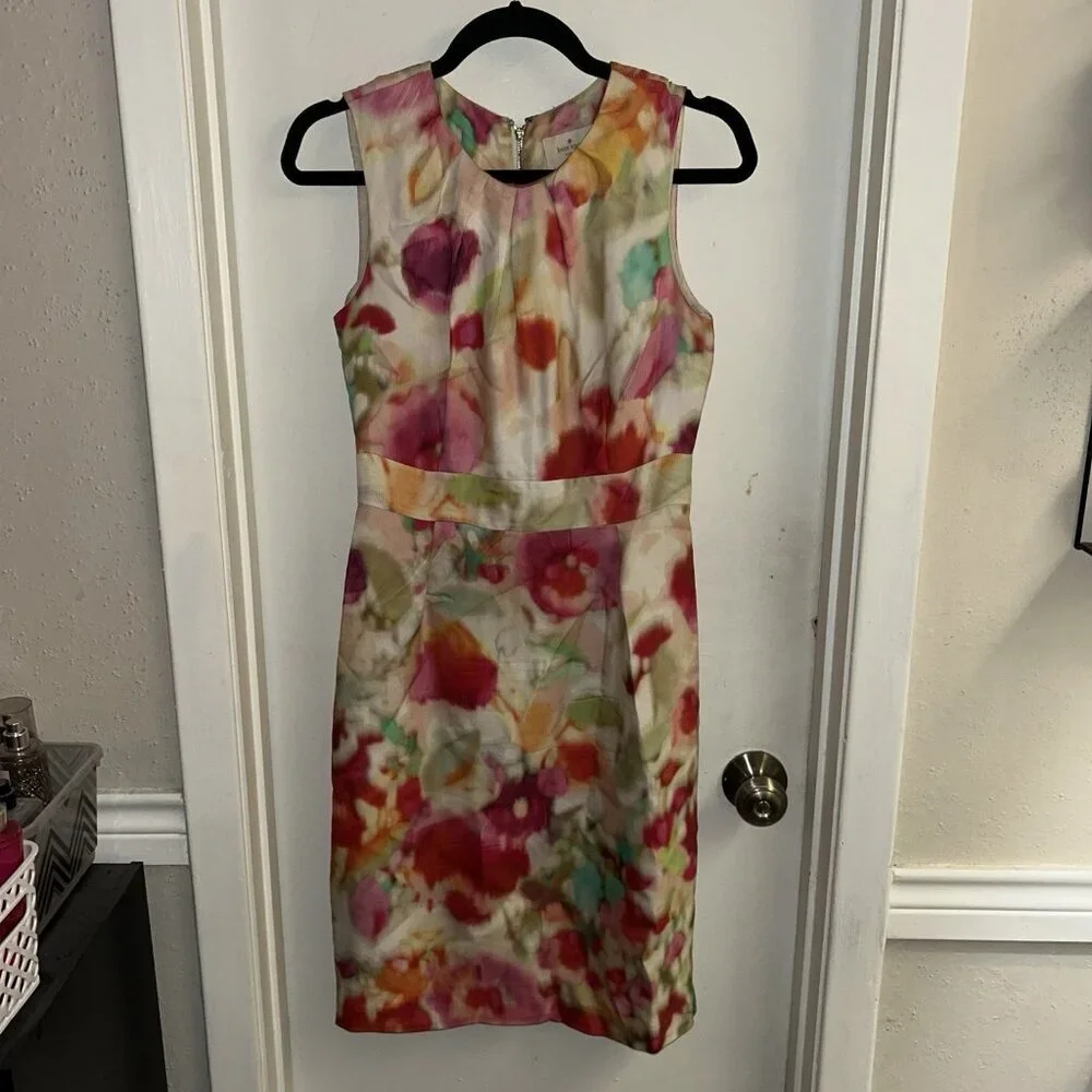 Kate Spade Bowden Watercolor Floral Sleeveless Business Party Dress Size 4